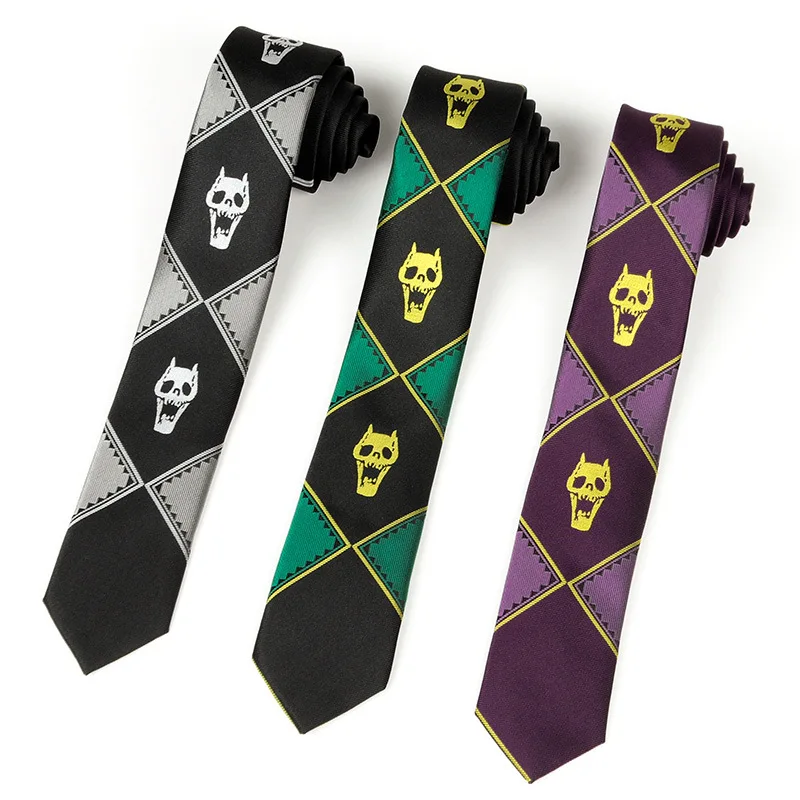 

Necktie High-quality Polyester Men's Unisex Suit Shirt Accessories Personalized Wonderful Adventure Skull Black Lazy Zipper Tie