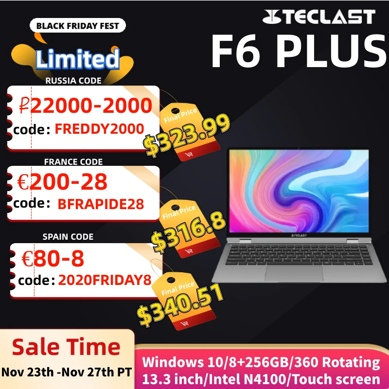 Teclast F6 Plus Laptop Intel Gemini Lake N4100
