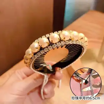Women Elegant Luxury Rhinestone Tassel Ponytail Hair Claws Hair Clips Barrettes Hairpin Headband Fashion Hair Accessories 3