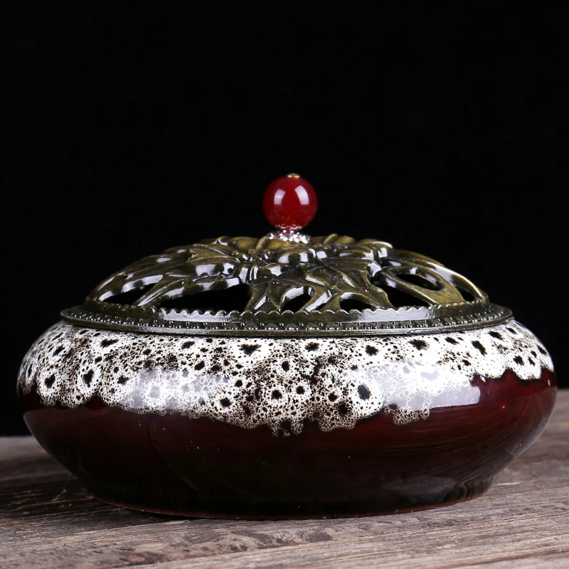 Коническая/палочка/катушка для благовоний домашний декор черная глазурованная