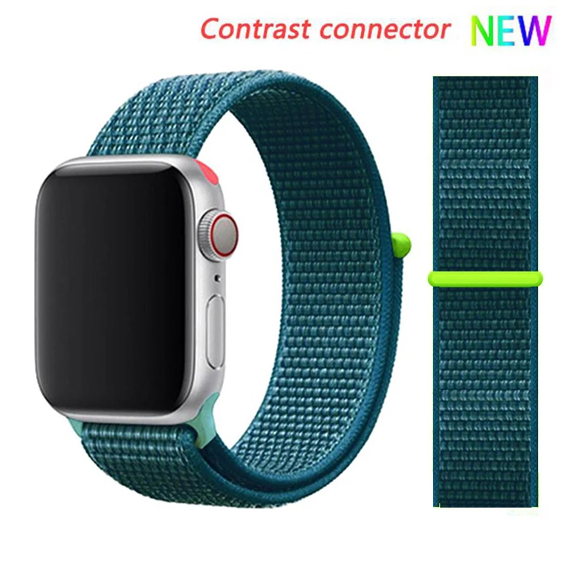 Cape Blue 6 hit Нейлоновый ремешок для Apple watch 5 ремешок 44 мм 40 мм iWatch ремешок 42 мм 38 мм спортивный ремешок для часов Браслет Apple watch 4 3 2 1 38 40 44 мм - Цвет ремешка: Cape Blue 6 hit