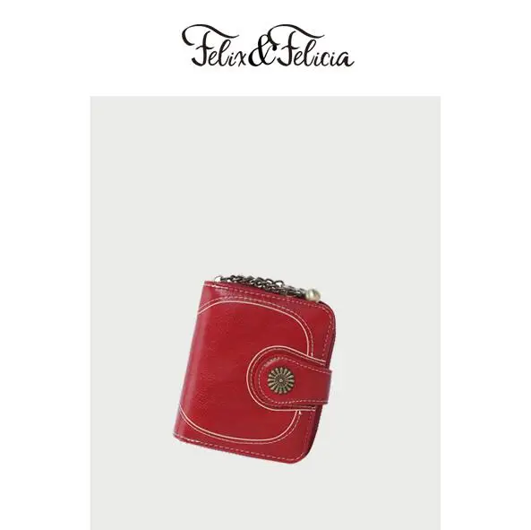 wine red FELIX& FELICIA, брендовый кошелек из искусственной кожи для женщин,, горячая Распродажа, винтажный кошелек на молнии, ремень, сумка для денег, монета, карман для телефона, клатч - Цвет: wine red