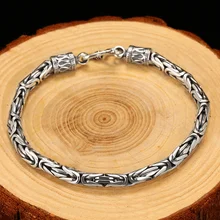 Cigovo 925 серебряный мужской браслет с узором Taiyin Ping'an, простой, ретро, чувственный и модный