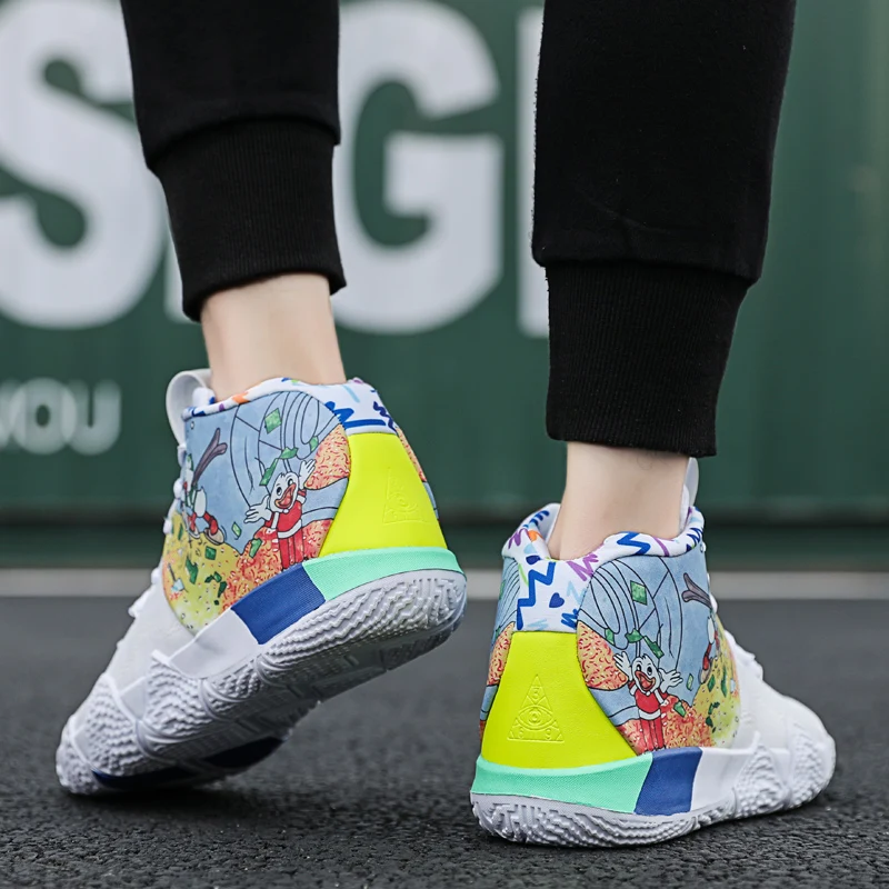 Kyrie 4/летние баскетбольные кроссовки; 9 ботинок Uptempo; Мужская обувь в стиле ретро; 11; вязаные кроссовки для мальчиков; zapatillas hombre