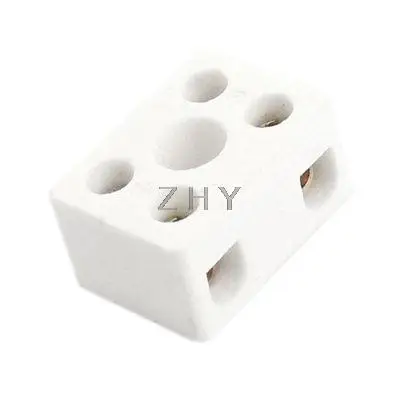

Connector Porcelain Ceramic Terminal Block 2 Way 5 Hole AC 250V 500C