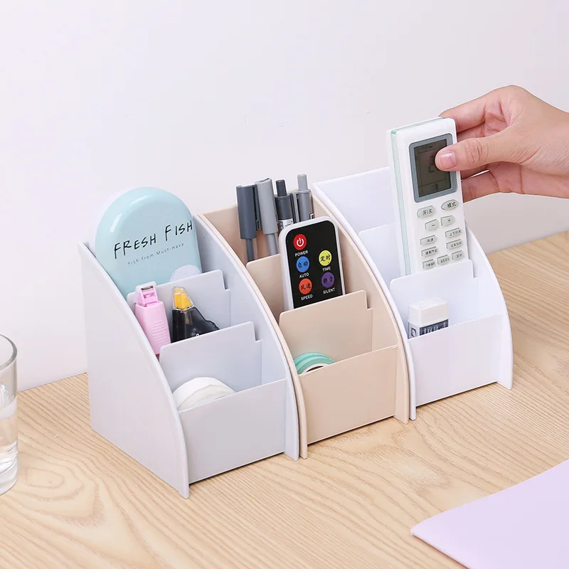 

Storage Boxes Trapezoid 3Colors PP TV Remote Control Storage Multi-purpose Phone Holder Stand Desktop Storage Case Washable 1Pcs