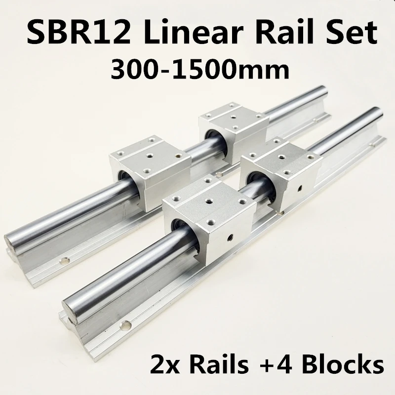 2 комплекта SBR12 300 400 500 600 800 1000 1200 1300 1500 мм полностью поддерживаемый линейный