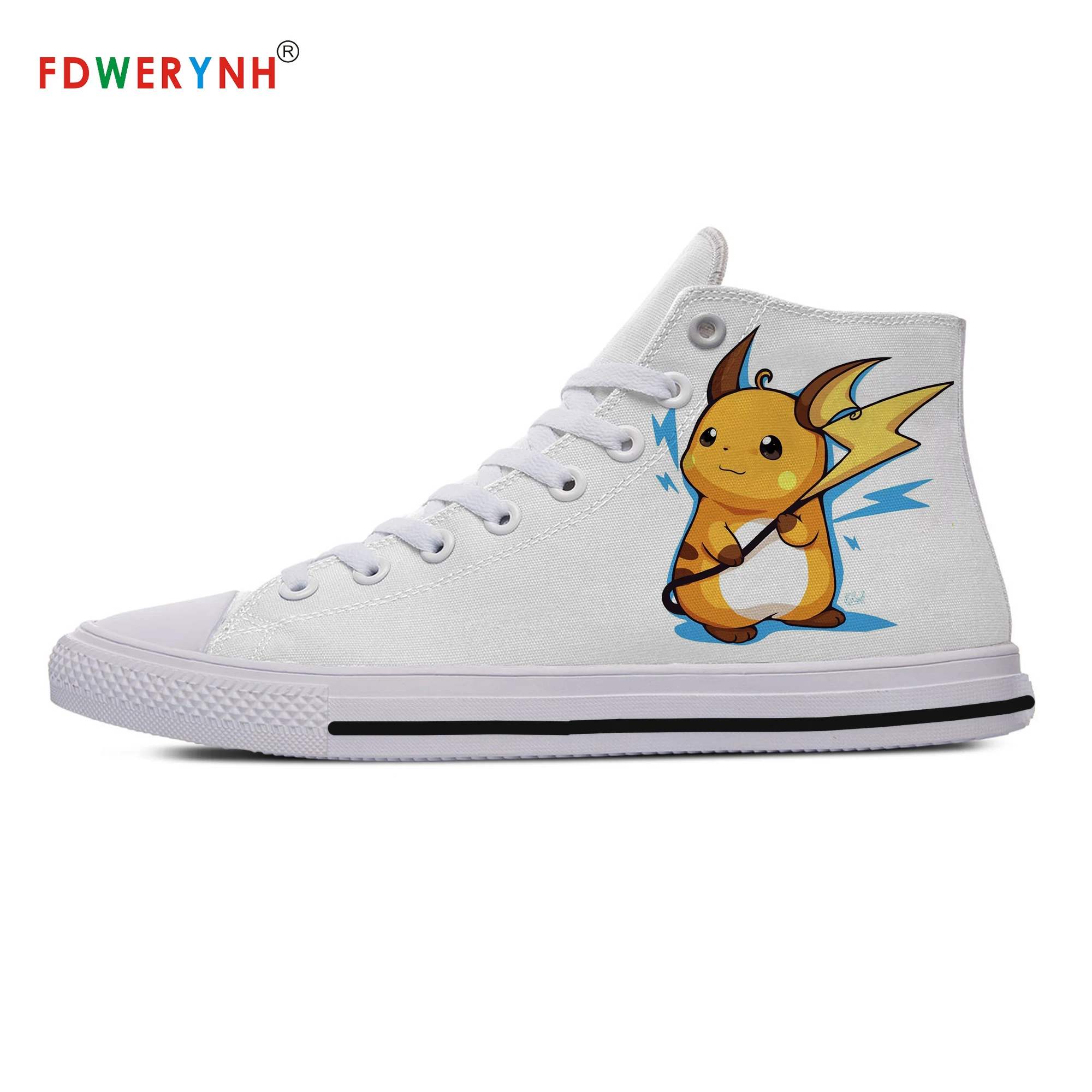 Парусиновые кроссовки; дизайн; Pocket Monster Raichu; аниме; повседневная обувь с высоким берцем