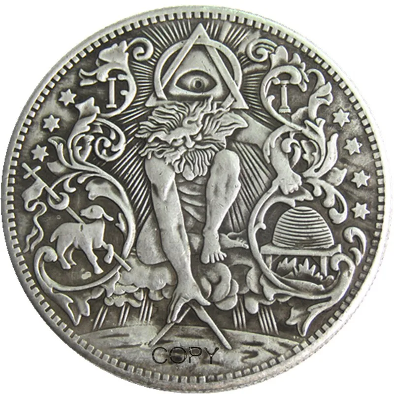 

HB(133)US Hobo Morgan Dollar Skull Zombie Skeleton Silver Plated Copy Coins