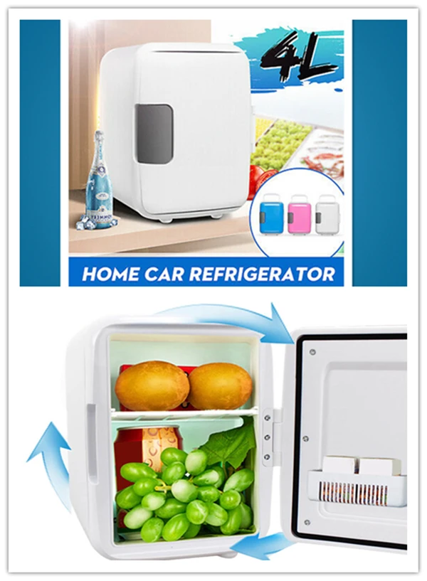 

4L Mini Home & Car Dual-Use Ultra Quiet Refrigerators Low Noise Car Refrigerators Travel Freezer Cooling Heating Box Fridge