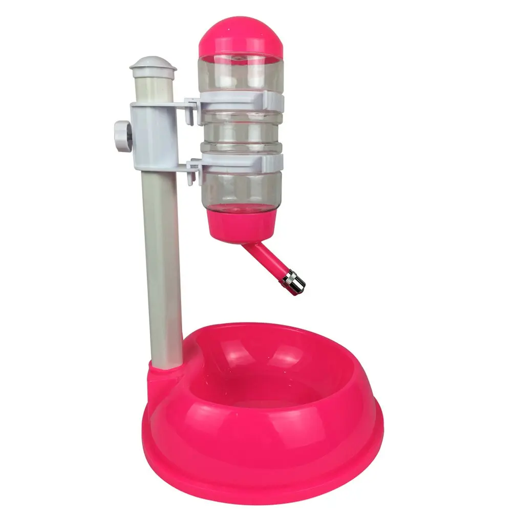 

Pet Cat Dog Water Drinker Dispenser Food Stand Feeder Dish Liftable Water Bottle Automatic Fountain Drinker