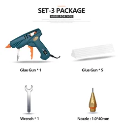 Premium Hot Melt Glue Gun Set - 15-in-1 Tool Kit with Silicone Gun, Pure Copper Nozzle, and Adjustable Power Settings - AU (SET-3)