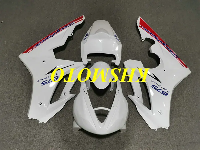Daytona 675 05 06 07 08 Daytona675 2005 2006 2007 2008 용 사출 금형 페어링 키트, ABS 흰색 페어링 세트 + 선물용 DT30