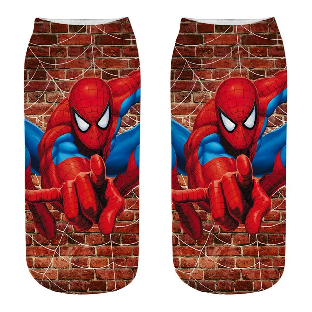 1 шт., мультяшный супергерой, Детские хлопковые носки для мальчиков детские носки с изображением Человека-паука для детей от 2 до 8 лет, рисунок Носки следки Капитана Америки для подростков