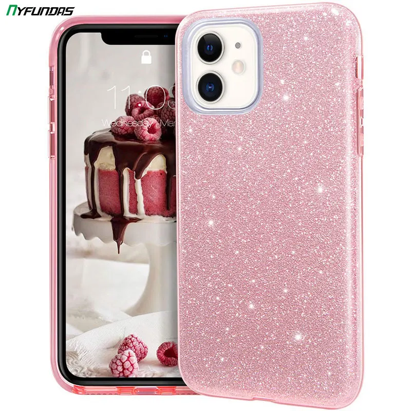 Блестящий чехол для iPhone 11 Pro Max 12 X XR XS 8 Plus 7 SE 2020 iPhone11 блестящий роскошный Гибридный