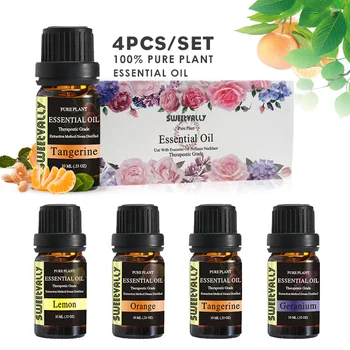

4pcs/set Essential Oils Aromatherapy Oils for Aroma Diffuser Humidifier Fragrance Lemon Orange Tangerine Body Oils