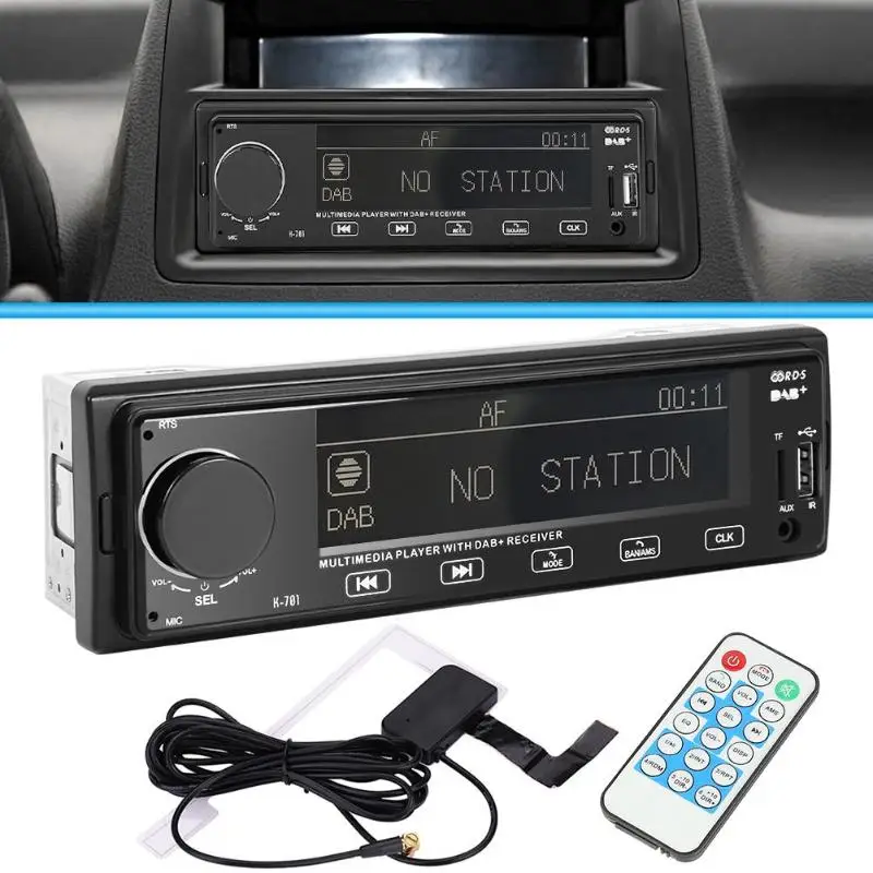 K701 DAB Автомагнитола стерео MP3 плеер 1Din Авторадио Bluetooth RDS AM FM радио AUX USB TF карта авто