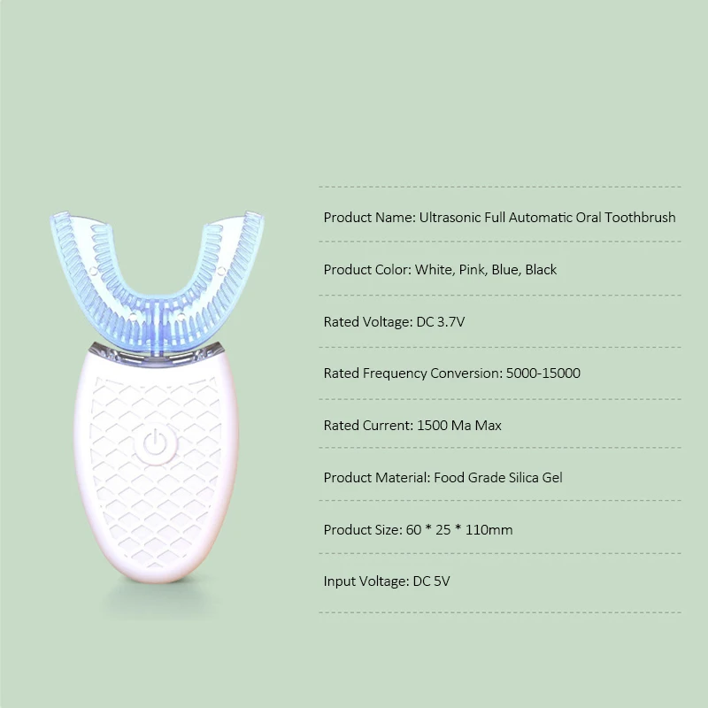 U Shape Electric Toothbrush 360 Degree Automatic Sonic Silicone Ultrasonic Electronic Tooth Brush USB Rechargeable Teeth Cleaner U Shape Electric Toothbrush 360 Degree Automatic Sonic Silicone Ultrasonic Electronic Tooth Brush USB Rechargeable Teeth Cleaner