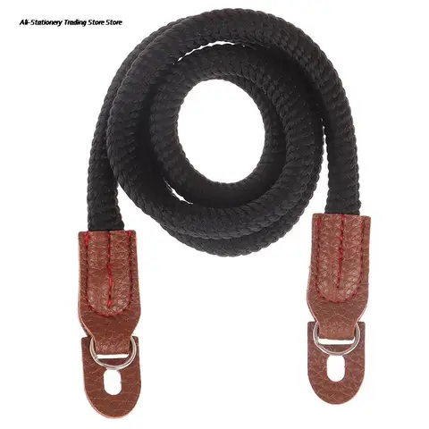 Cotton Rope Camera Neck Strap Vintage Shoulder Strap Leather Wrist Lanyard