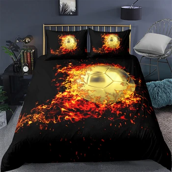 

Fire Scoeer Sport Bedding Set Bedroom Decor Microfiber Black Blackground Boys Gift 1PC Duvet Cover with Pillowcase Dropship