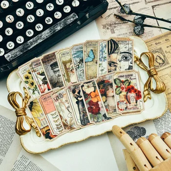 

80Pcs/Pack Vintage Bills Labels Tags Die Cuts Paper for DIY Scrapbooking Planner Card Making Journal Project