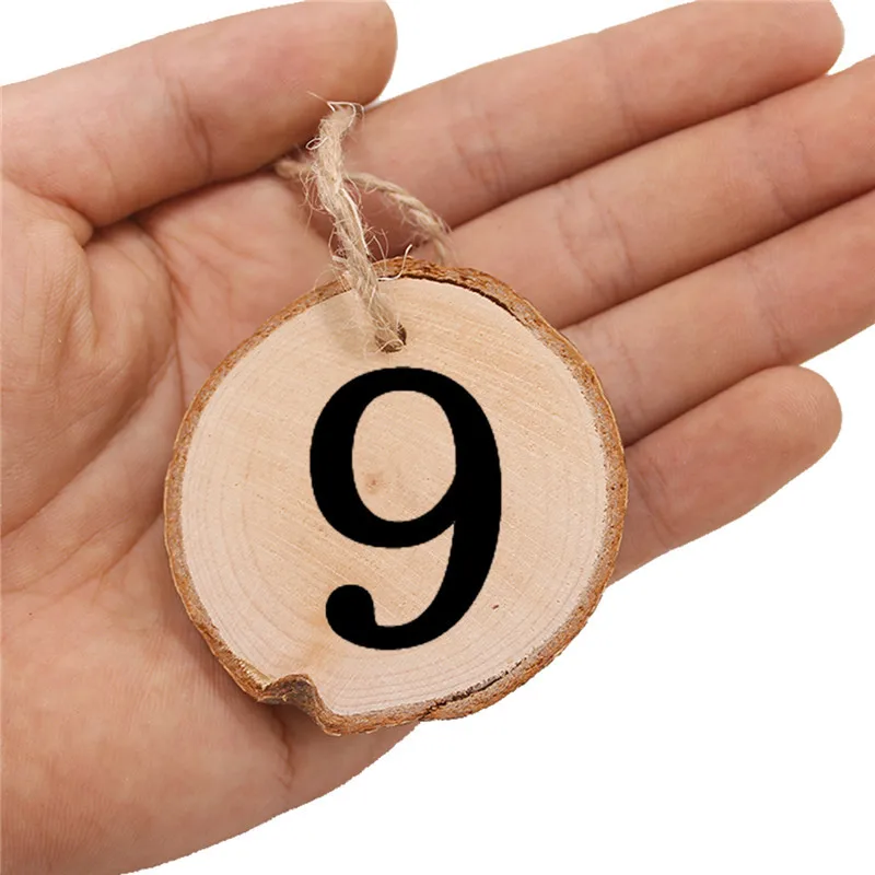 1set 1-10 Wooden Numbers Rustic Hanging Ornament Figure Card Table Number Digital Seat Decor Wedding Party Supplies-SA