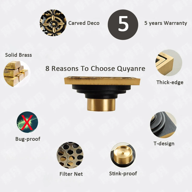 Euro-Floor-Drains-Antique-Brass-Shower-Floor-Drain-Bathroom-Deodorant-Euro-Square-Floor-Drain-Strainer-Cover (1)