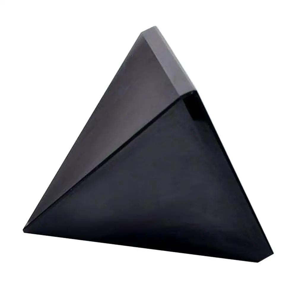Pyramid Healing Crystal Black Natural Obsidian Quartz Crystal Beautiful Lustrous Surface Stones For Home Office Desk Decoration 5