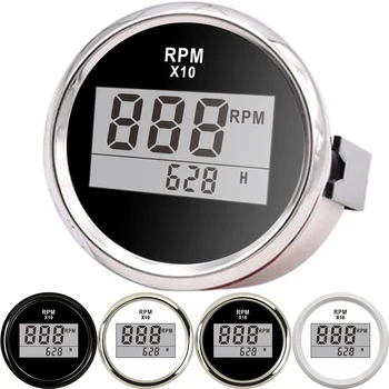 

Marine 52mm Tachometer Car Truck Boat Tacho Gauge With Hourmeter Digital Waterproof 0-9990 RPM Meter tacometro tach moto yacht