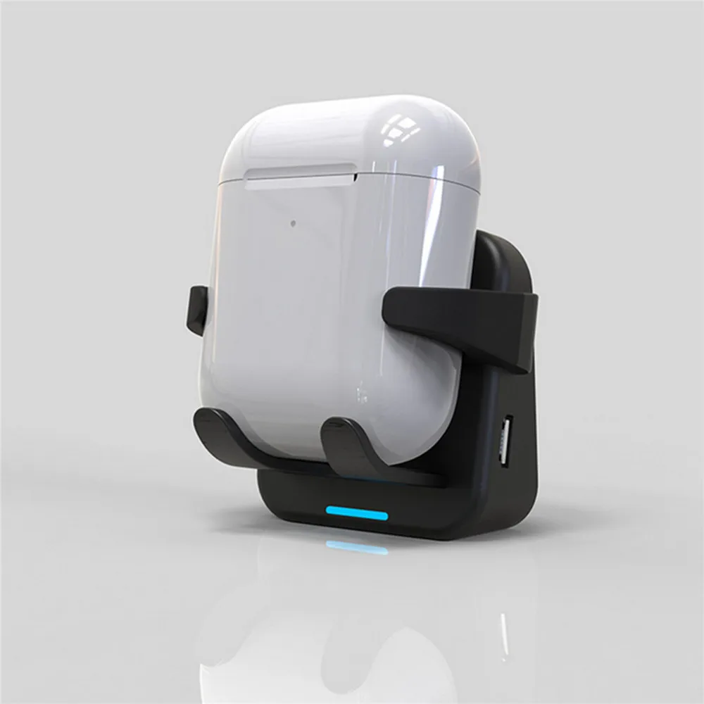 Bluetooth Earphone Car Wireless Charger with Micro USB Output for Airpods Bluetooth Wireless Earphone Charging Bracket Mount