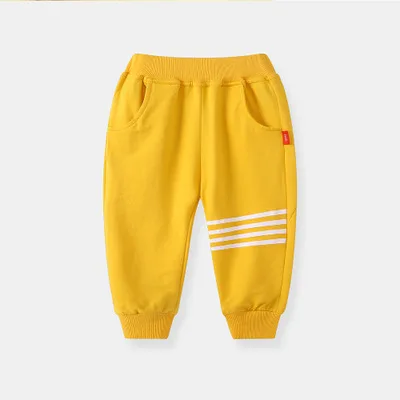 CYSINCOS/ спортивные штаны для мальчиков; сезон весна-осень; модные повседневные брюки больших размеров для детей; повседневные брюки из хлопка; Новинка - Цвет: Yellow