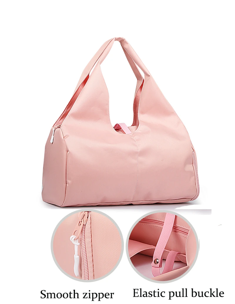 Nylon Women Men Travel Sports Gym Shoulder Bag Large Waterproof Nylon Handbags Black Pink Color Outdoor Sport Bags 2019 New (37)
