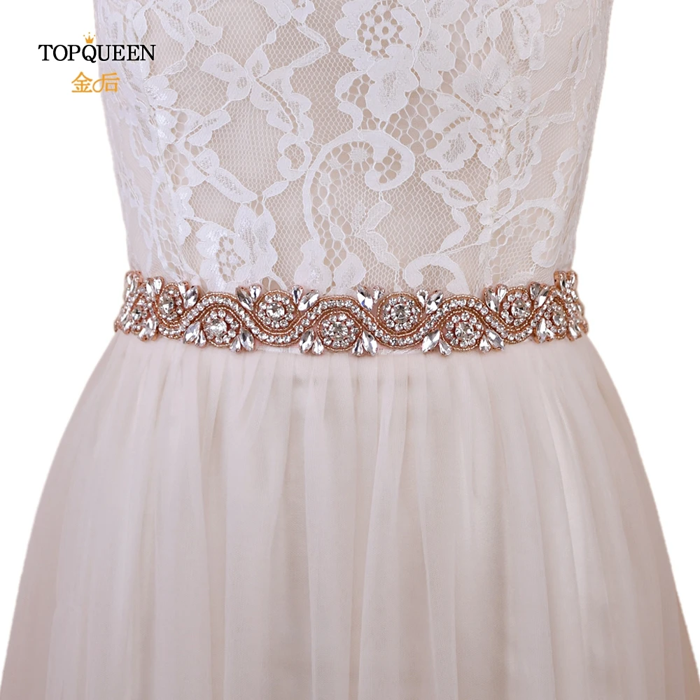 TOPQUEEN S164-RG Румяна свадебный пояс bling sash для платьев свадебные пояса с аппликацией Стразы нарядный пояс для женщин свадебный пояс