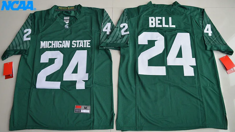 Новое поступление высокое качество Michigan State Le'Veon Bell#24 Футболки для колледжа Ограниченная серия майки S-XXXL - Color: 2