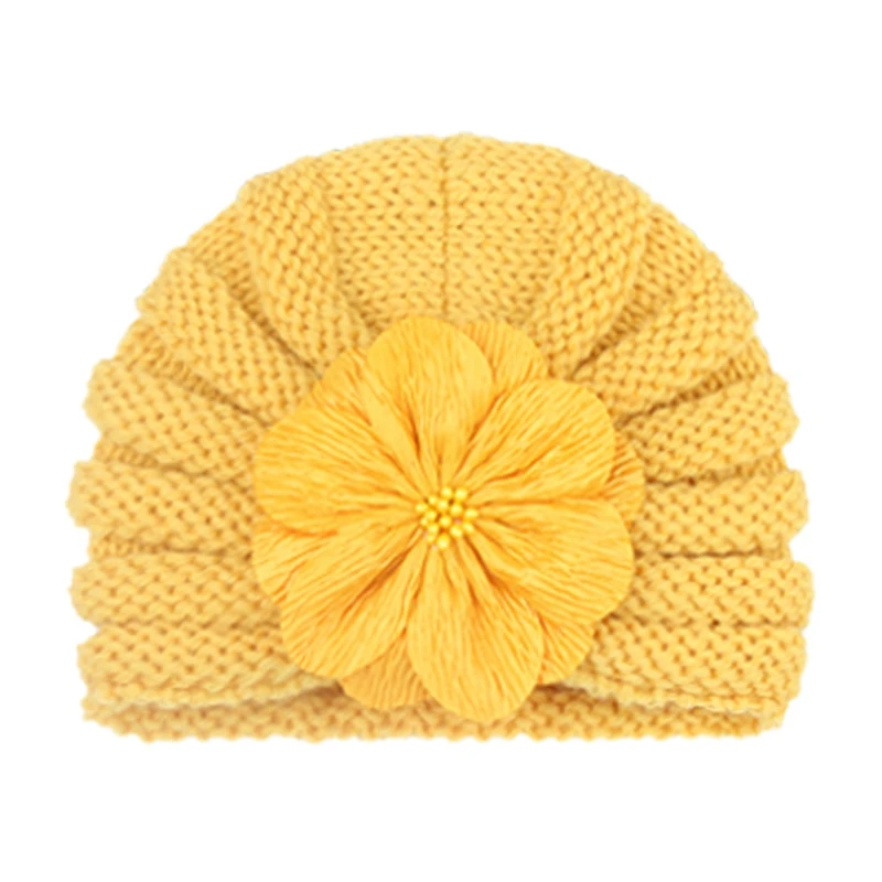 baby accessories box Fashion Folded Flower Infant Striped Hats Comfortable Soft Knitting Wool Caps Clothing Decoration Baby Accessories Birthday Gift newborn socks for babies Baby Accessories