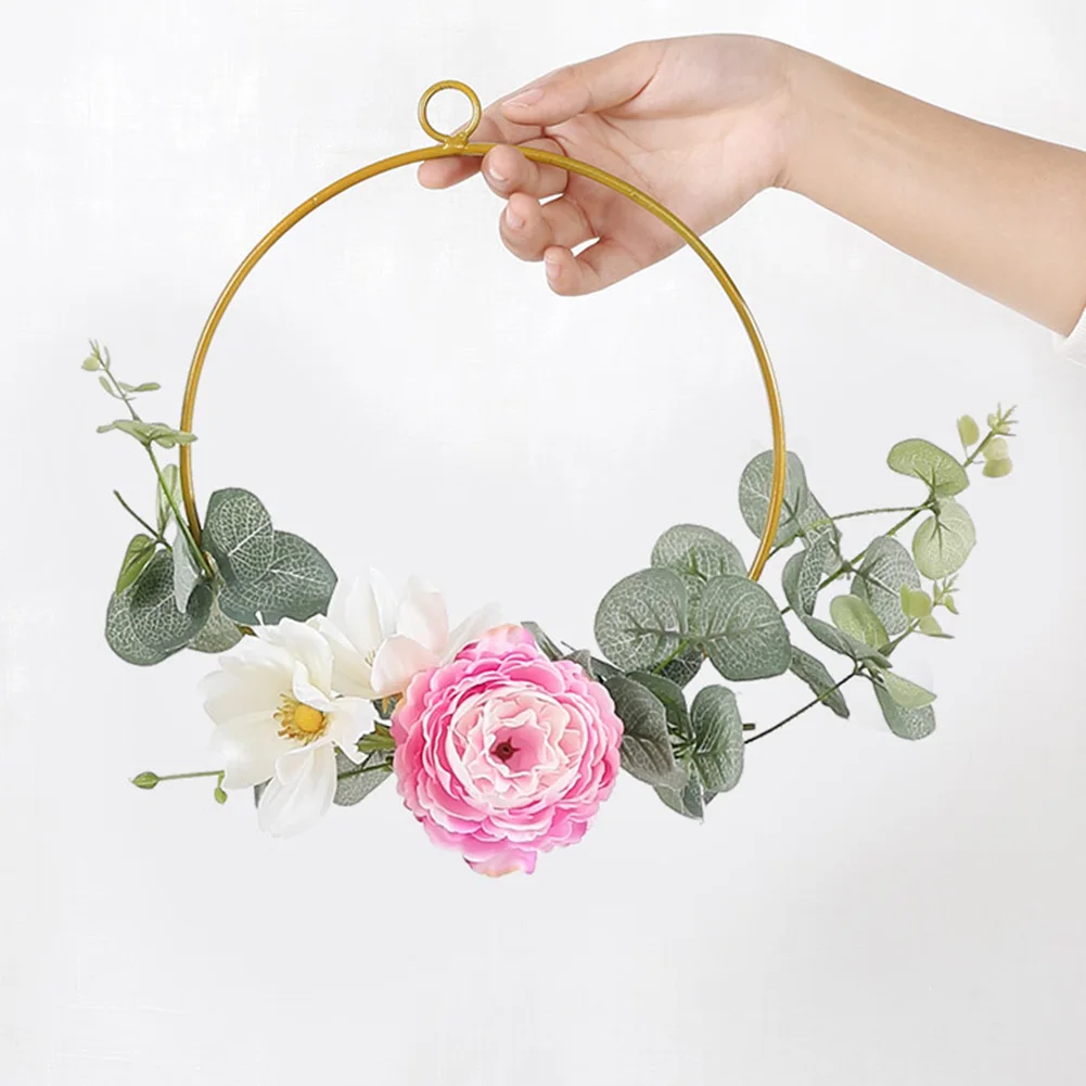 Details about   Floral Hoop Artificial Flower Wreath Triangle Metal DIY Wedding Party Hanging US 