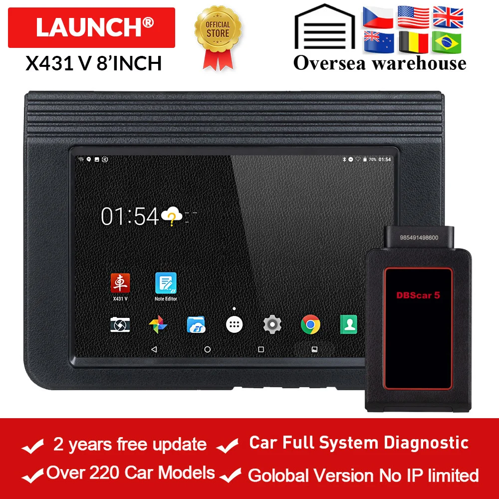LAUNCH X431 V 8 Bluetooth/Wi-Fi Автомобильная полная система диагностический инструмент программатор ЭБУ X-431 V Pro mini OBD2 сканер с онлайн-обновлением - изображение