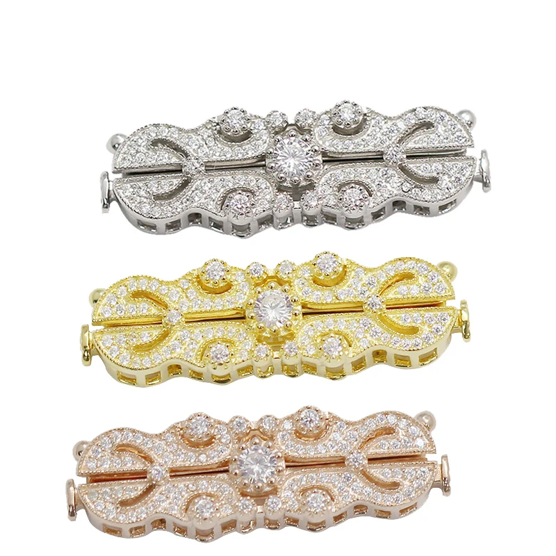 Beadsnice микро Pave CZ застежка стерлингового серебра Пряжка жемчужное ожерелье и браслет Изготовление ювелирных изделий 39216
