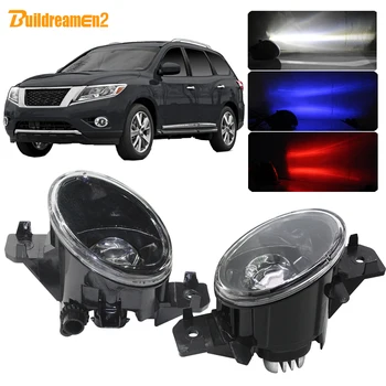 

Buildreamen2 For Nissan Pathfinder 2013 2014 Car Styling 4000LM LED Lens Lamp Fog Light With Devil Eye DRL Function H11 12V