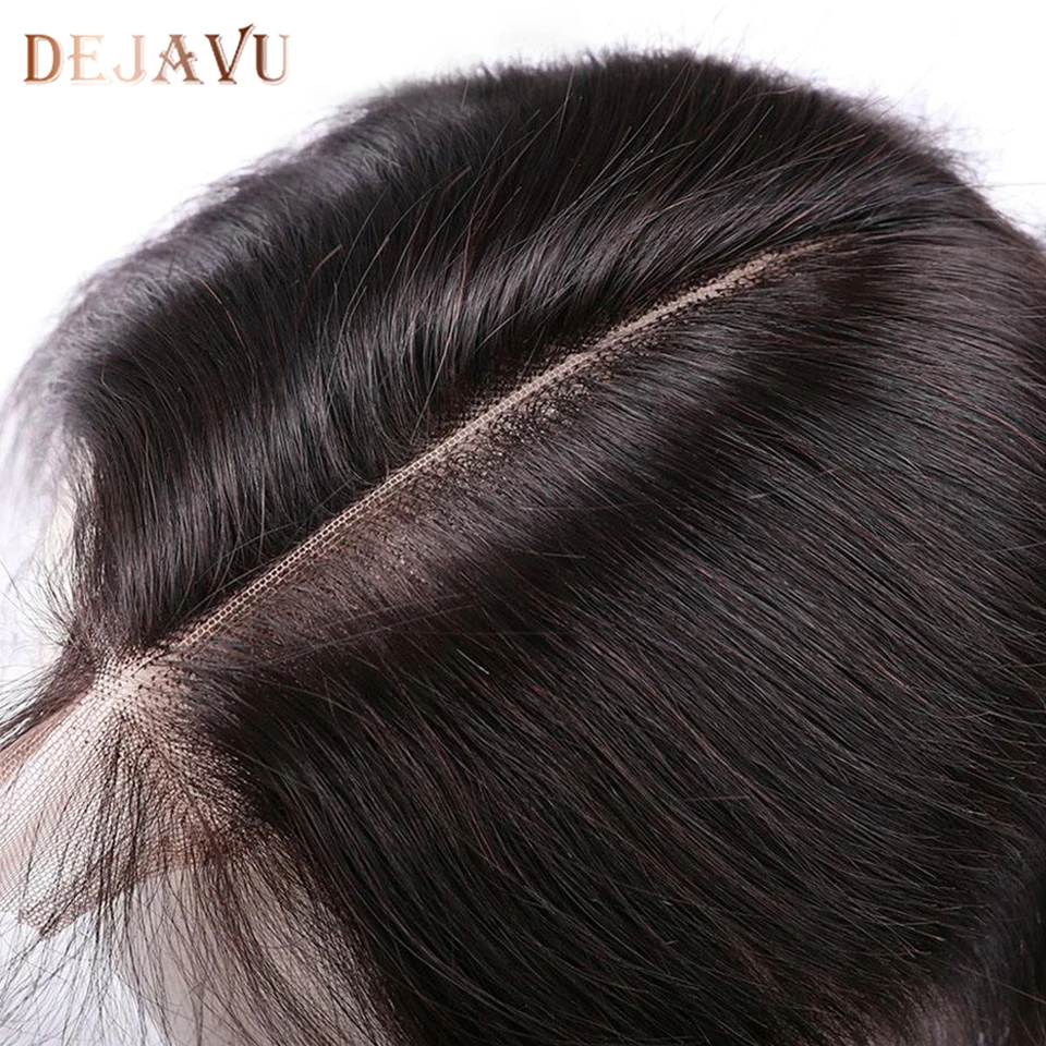 DEJAVU Remy 2X6 закрытие Ким К Закрытие человеческие волосы Кружева Закрытие прямые бразильские натуральные цвета средний/ часть