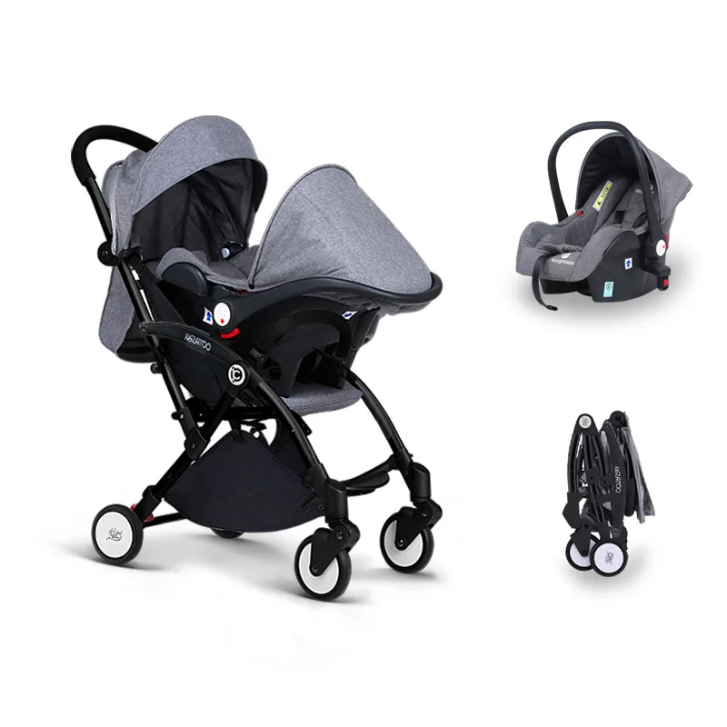 2020 Baby stroller three in one safety basket car seat multi function super light folding stroller f