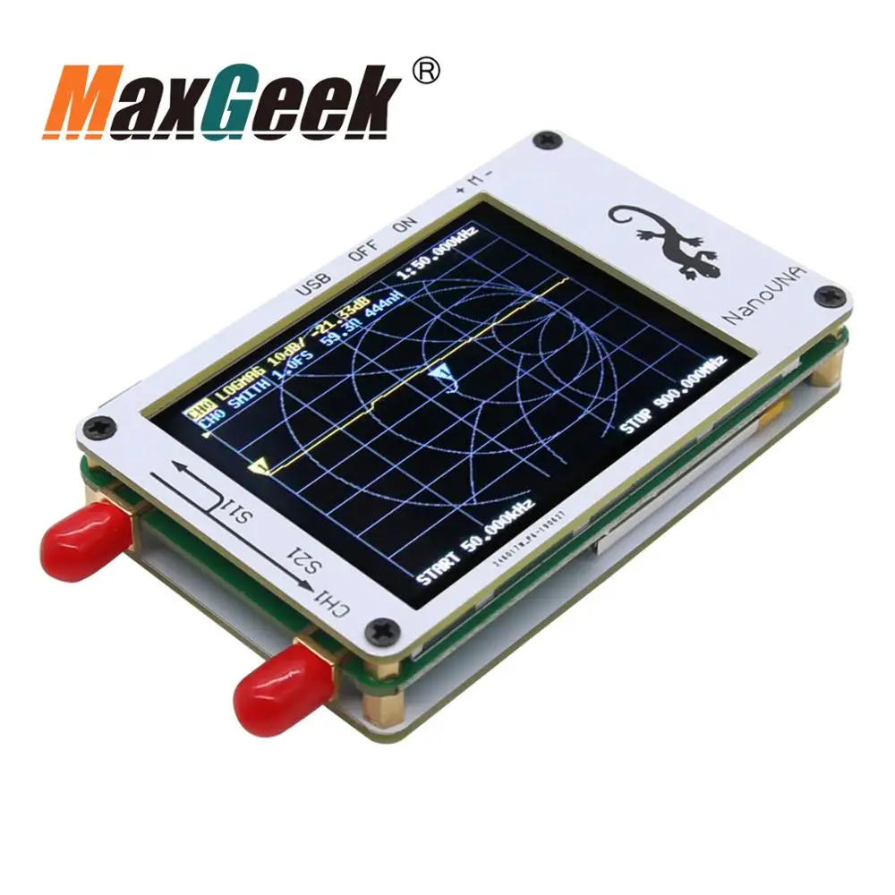 Векторный анализатор сети Maxgeek NanoVNA антенны для коротких волн HF VHF UHF Genius с ЖК