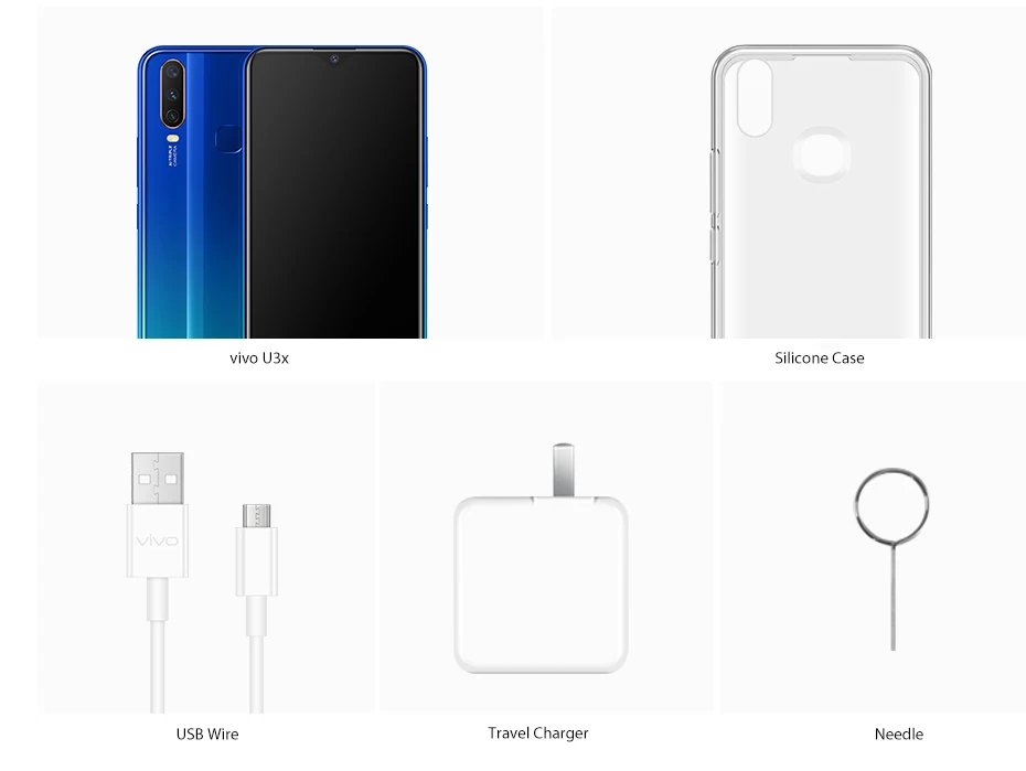 Мобильный телефон vivo U3x Snapdragon 665 Celular Android9 Восьмиядерный 5000 мАч Быстрая зарядка двойная SIM 6,5" 3 камеры телефон