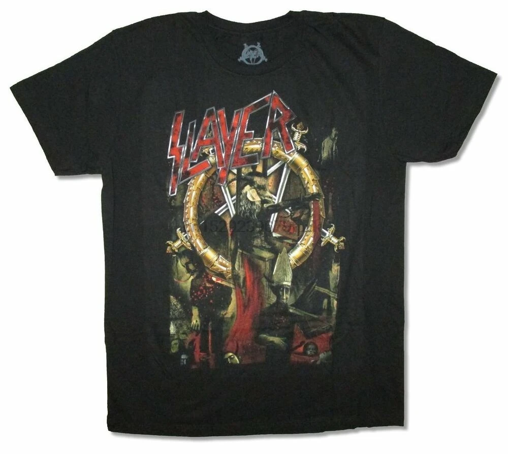 Черная футболка с надписью Slayer новая официальная группа Merch 30th Anniv альбом