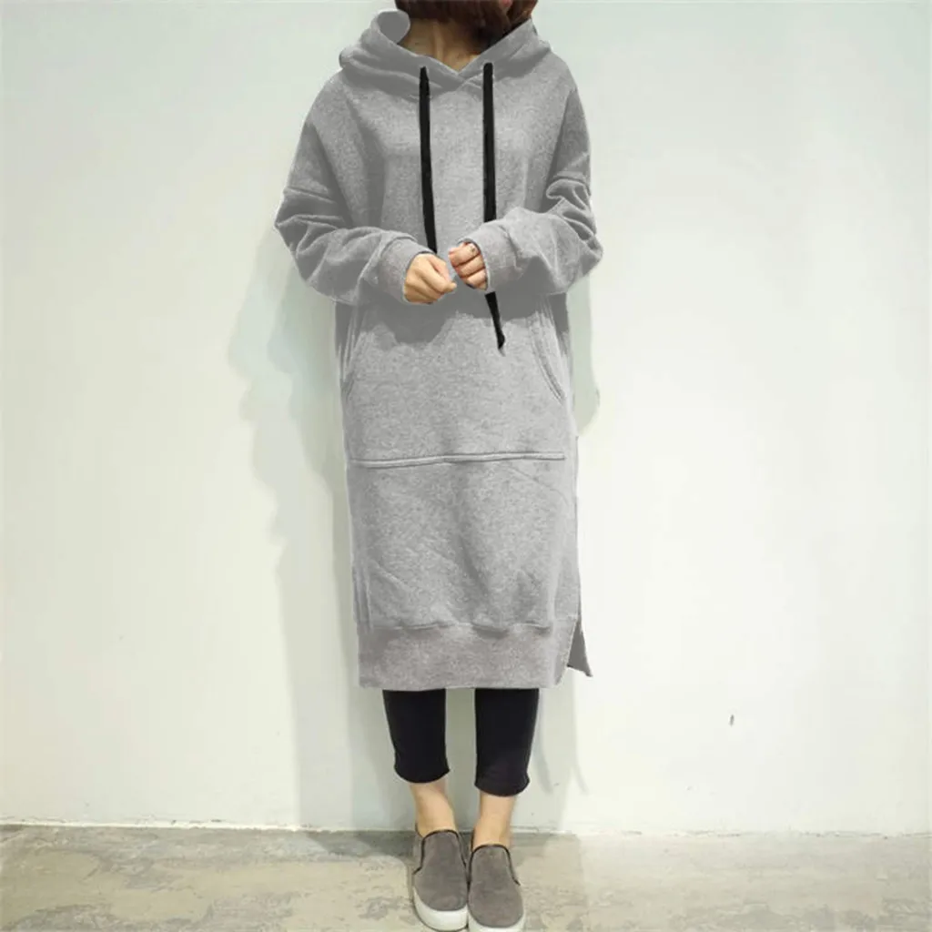 Ropa mujer bluza damsk толстовки женские зимние теплые негабаритных балахон мешковатый пуловер негабаритных толстовка женское длинное платье
