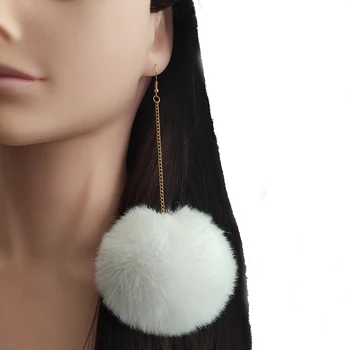 

30 Style Big Fur Ball Dangle Earrings Golden Hooks Drop Earrings Dancing Earring Women Costume Christmas Party Festival Gifts