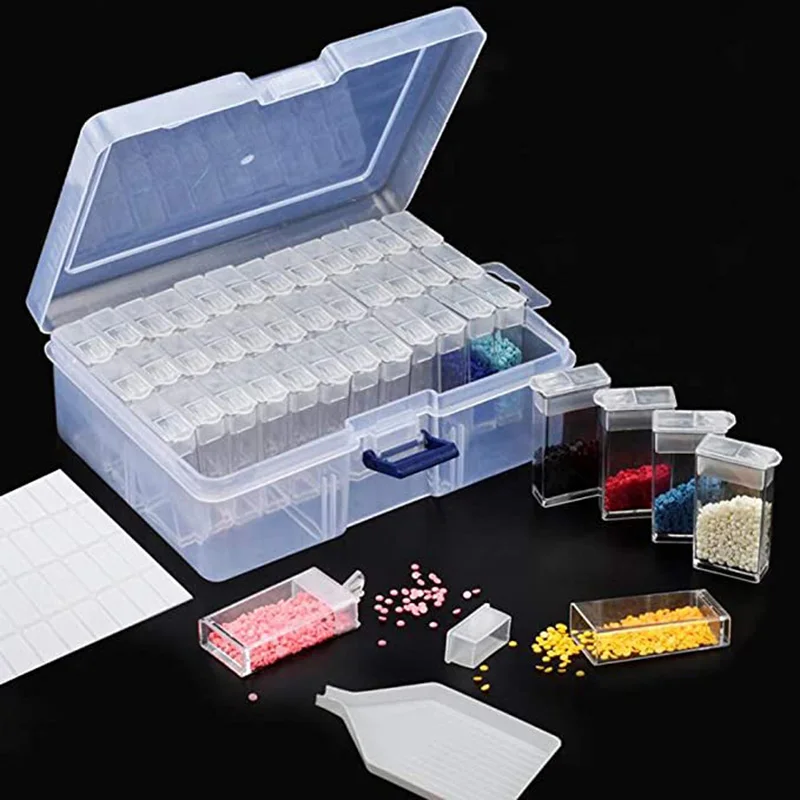 24/42/64 Grid 5d Diamond Painting Accessories Storage Box Diamand Drill Transparent Container For DIY Art | Дом и сад