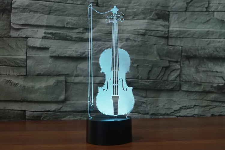 [Семь Неоновые] Виолончель акриловый 7 Цвета настольная лампа 3D LampMusical инструмент для детей подарок новинка светодиодный ночной Светильник Тысячелетний сокол светильник