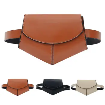 

New Lady Solid Color Faux Leather Belt Mini Disco Shoulder Waist Bag Fanny Pack