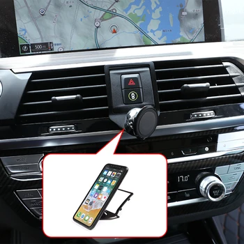 

Black Aluminum Alloy For BMW X3 X4 G01 G02 2018 2019 2020 Car Center Air Vent Mobile Phone Holder Accessories